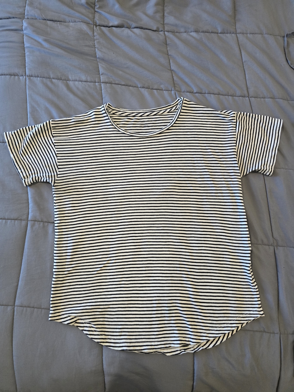 Madewell Black and White Striped Short Sleeve Tee